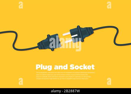 Get connected plug and socket flat icon Stock Vector