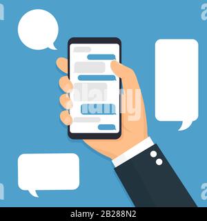 Message phone template chatting sms template bubbles Stock Vector
