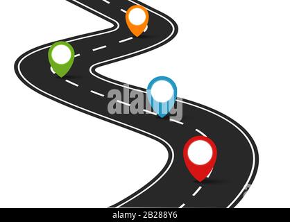 Car road, street. Vector illustration Stock Vector