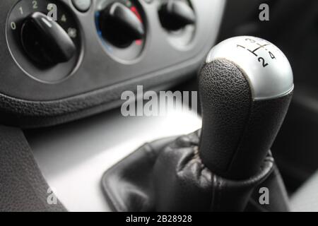 Gearshift for manual transmission cars Stock Photo