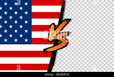 Flags of USA vs concept. Vector flags Stock Vector