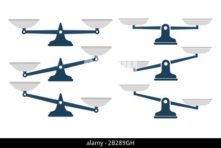 Set of scales. Libra icon. Flat icon. Vector illustration Stock Vector
