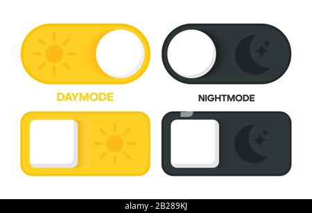 Day and night switch interface design. Vector for mobile and web. Stock Vector