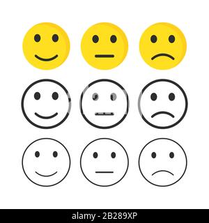 Sad and happy face icon Stock Vector