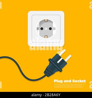 Power outlet flat icon. Vector illustration Stock Vector