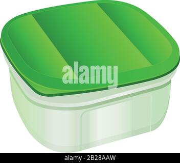 plastic container, Tiffin box, mug, jug, red, yellow, blue, green, utensil tumbler volume liter Stock Vector