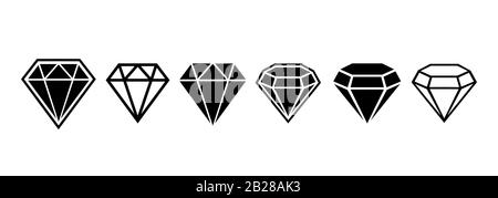 Diamond set icon. Vector illustration. Simple flat icon Stock Vector