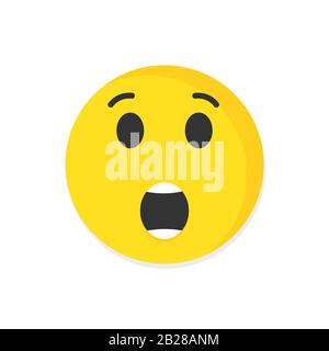 Emoticon surprise face vector icon Stock Vector