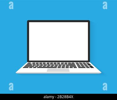 Laptop flat icon. Vector illustration Stock Vector