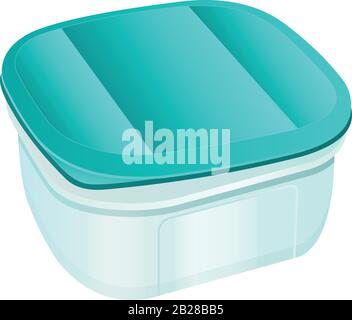 plastic container, Tiffin box, mug, jug, red, yellow, blue, green, utensil tumbler volume liter Stock Vector
