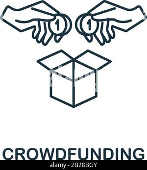 Crowdfunding icon from crowdfunding collection. Simple line Crowdfunding icon for templates, web design and infographics Stock Vector