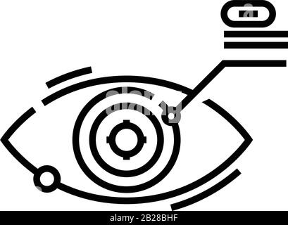 Smart eye line icon, concept sign, outline vector illustration, linear symbol. Stock Vector