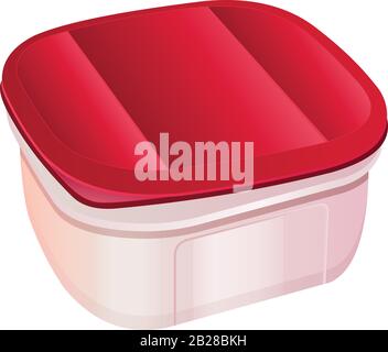 plastic container, Tiffin box, mug, jug, red, yellow, blue, green, utensil tumbler volume liter Stock Vector
