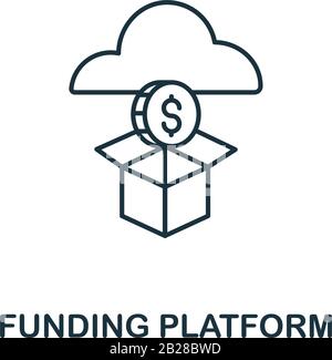 Funding Platform icon from crowdfunding collection. Simple line Funding Platform icon for templates, web design and infographics Stock Vector