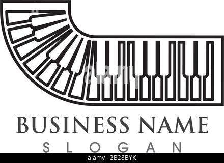 Piano logo icon vector ilustration template Stock Vector