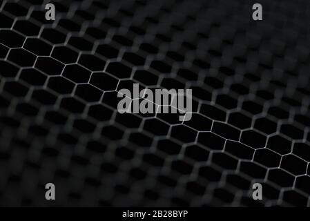 Closeup cropped photo shot image of hexagon grey shiny background Stock Photo
