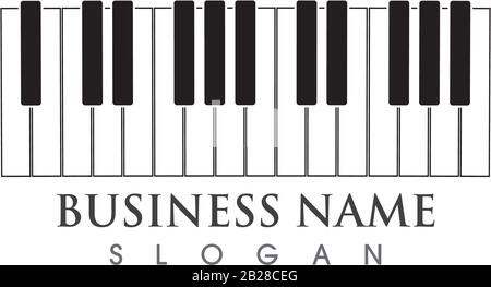 Piano logo icon vector ilustration template Stock Vector