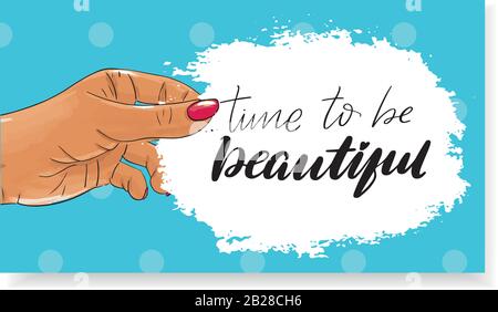 Manicure gift voucher card template Pop art discount coupon Stock Vector