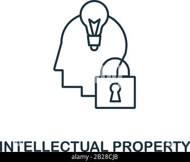 Intellectual Property icon from crowdfunding collection. Simple line Intellectual Property icon for templates, web design and infographics Stock Vector
