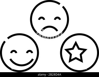 Smiling line icon, concept sign, outline vector illustration, linear symbol. Stock Vector
