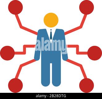 Business Intelligence icon. Flat creative element from business management icons collection. Colored business intelligence icon for templates, web Stock Vector
