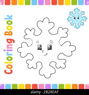 Coloring book for kids. Cheerful character. Vector illustration. Cute cartoon style. Fantasy page for children. Black contour silhouette. Isolated on Stock Vector