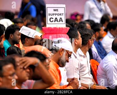BJP (Bharatiya Janata Party) Supporters listening to speeches during the CAA (citizenship amendment act) Support rally in kolkata. Stock Photo