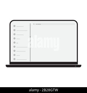 simple flat laptop icon. Laptop mock up front view Stock Vector