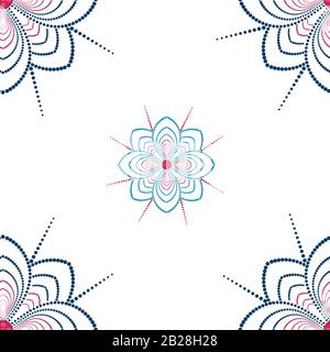 abstract geometric seamless pattern with flower dots. wallpaper decoration background Stock Vector