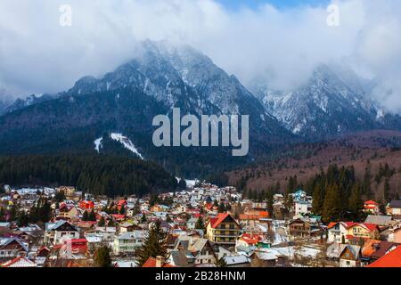 beautiful mountain resort in Carpathians, Busteni. Romania Stock Photo