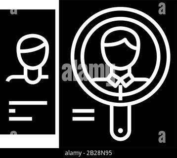 Headhunting search black icon, concept illustration, vector flat symbol, glyph sign. Stock Vector