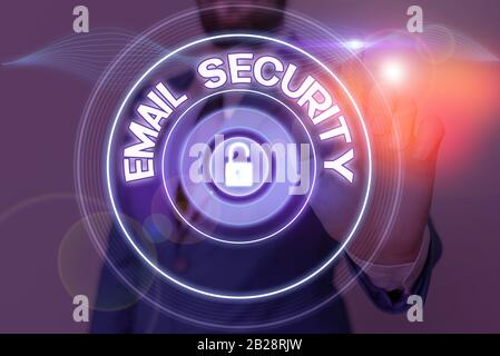 Text sign showing Email Security. Business photo showcasing secure the access and content of an email account or service Stock Photo