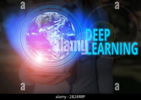 Handwriting text writing Deep Learning. Conceptual photo the collection of algorithms used in machine learning Elements of this image furnished by NAS Stock Photo