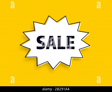 Sale speech bubble banner pop art memphis style Stock Vector
