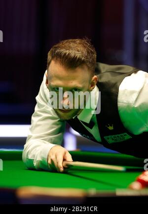 Waterfront, Southport, Merseyside, UK. 1st Mar, 2020. World Snooker Championship, Coral Players Championship; Judd Trump (ENG) at the table during his final against Yan Bingtao (CHN) Credit: Action Plus Sports/Alamy Live News Stock Photo