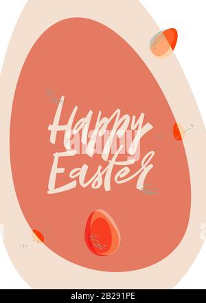 Happy Easter - simple modern handwritten greeting card. Stock Vector