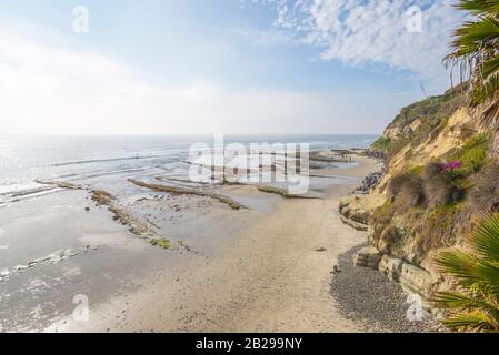 Coastal scene at Swami's Beach on a winter afternoon. Encinitas, CA, USA. Stock Photo