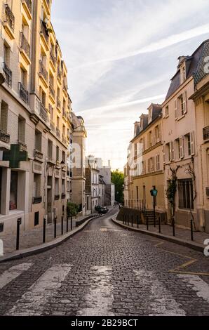 Beautiful streets around Montmartre in Paris France Stock Photo