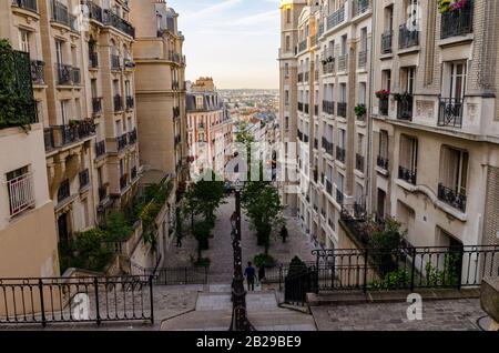 Beautiful streets around Montmartre in Paris France Stock Photo