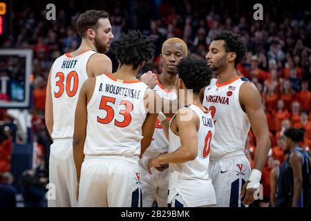 Charlottesville, VA, USA. 29th Feb, 2020. Virginia during the NCAA Basketball game between the Duke University Blue Devils and University of Virginia Cavaliers at John Paul Jones Arena in Charlottesville, VA. Brian McWalters/CSM/Alamy Live News Stock Photo