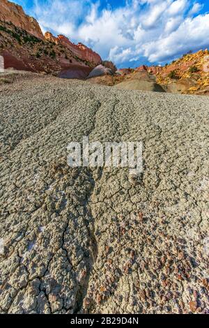 Bentonite Hills, Circle Cliffs, Grand Staircase-Escalante National Monument, Utah Stock Photo