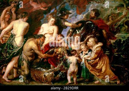 Minerva protects Pax from Mars (Peace and War) - Peter Paul Rubens, circa 1630 Stock Photo