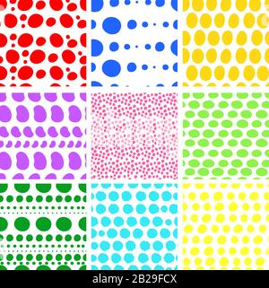 This is a illustration of Hand-painted Aligned polka dot pattern variation Stock Vector