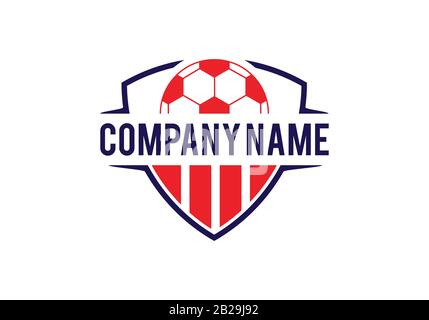 Soccer Football and shield logo designs, Soccer Emblem logo template vector illustration Stock Vector
