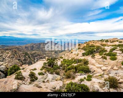 view through high desert overlooking Tucson Stock Photo