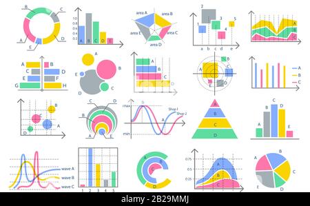 Stats charts graphics Stock Vector