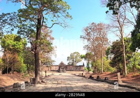 Gopura II in Preah Vihear Temple complex (Prasat Phra Wihan), Cambodia. UNESCO world heritage site Stock Photo