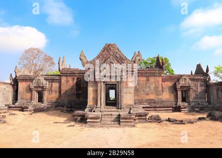 Gopura I in Preah Vihear Temple complex (Prasat Phra Wihan), Cambodia. UNESCO world heritage site Stock Photo