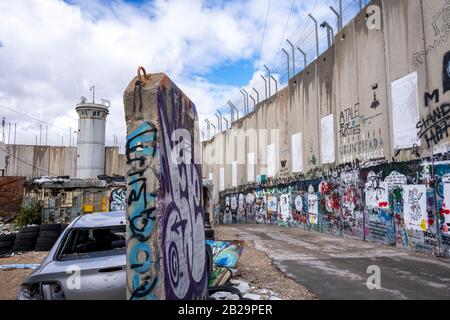 The separation wall in Bethlehem, Palestine Stock Photo