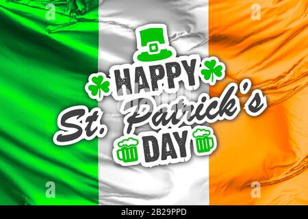 Happy St. Patrick's Day flag Stock Photo